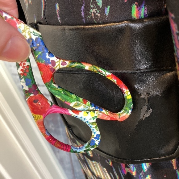 GILES Cinq a Sept SILK Dress Sz 40 US 4 Psychedelic Iridescent Maximalist Luxury - Picture 12 of 16